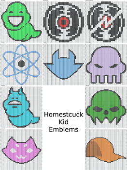 Homestuck Kid Emblems Knitting Charts