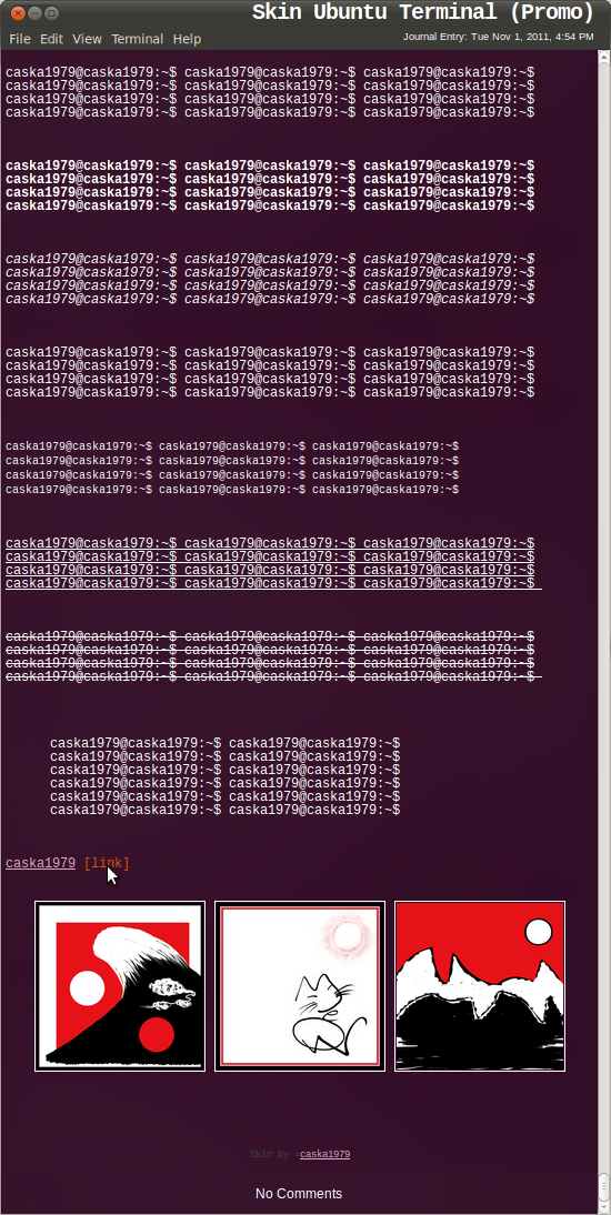 Journal Skin Ubuntu Terminal