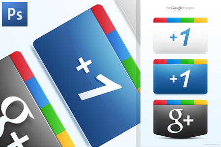 Google Plus + Icons Free PSD