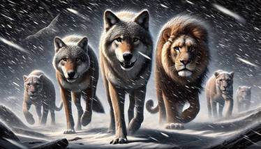 Wolfs and Polar light by cyberworldaipics on DeviantArt