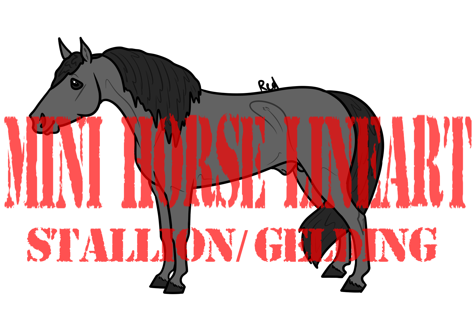 AMe Mini Stallion Lineart by ReddWater on DeviantArt