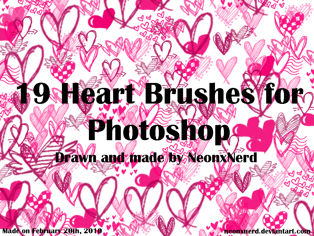 PS Brushes Set 1 - Hearts by NeonxNerd