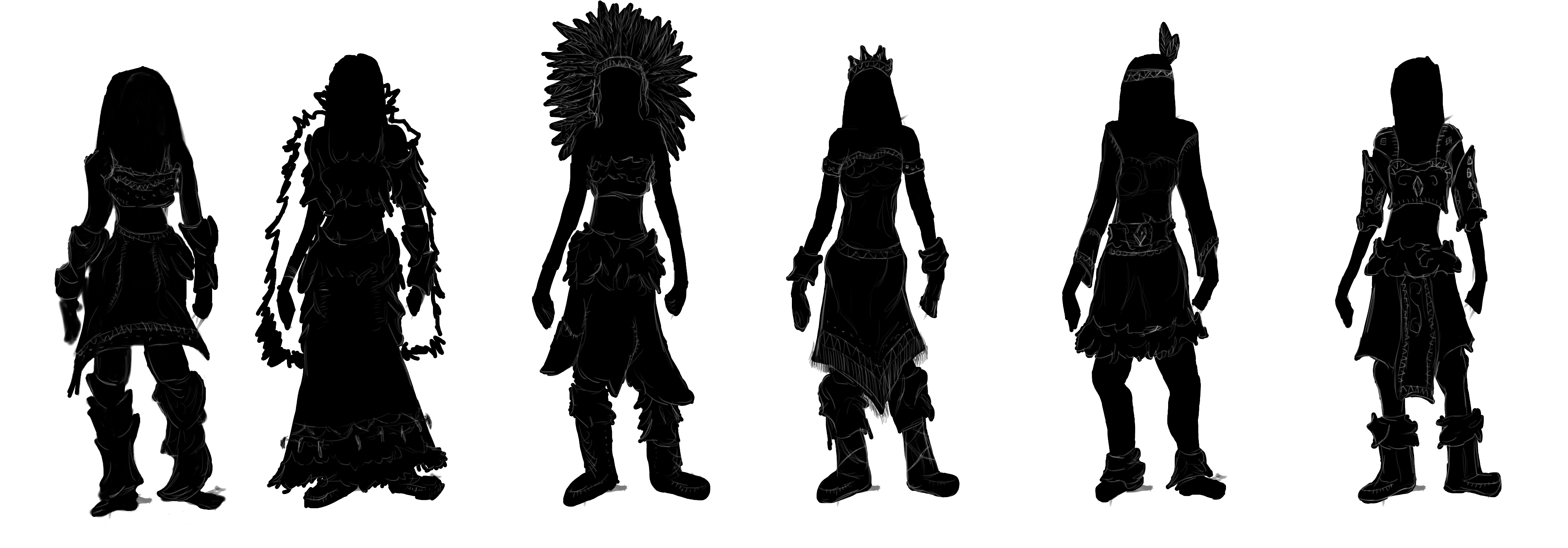 Tribal Character Silhouettes