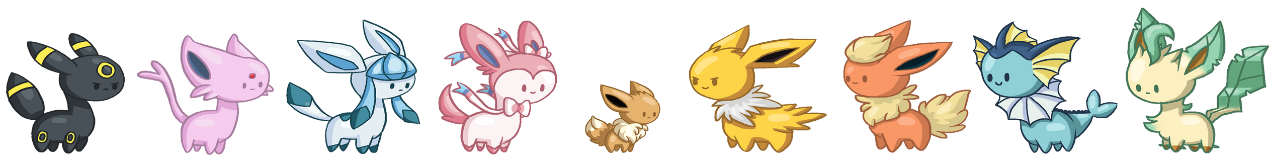 Chibi Eevee Evolutions By Sleepygrim On Deviantart However, you can control which type it turns into by a second method of evolving eevee into umbreon and espeon exists, and it's surprisingly easy. chibi eevee evolutions by sleepygrim on