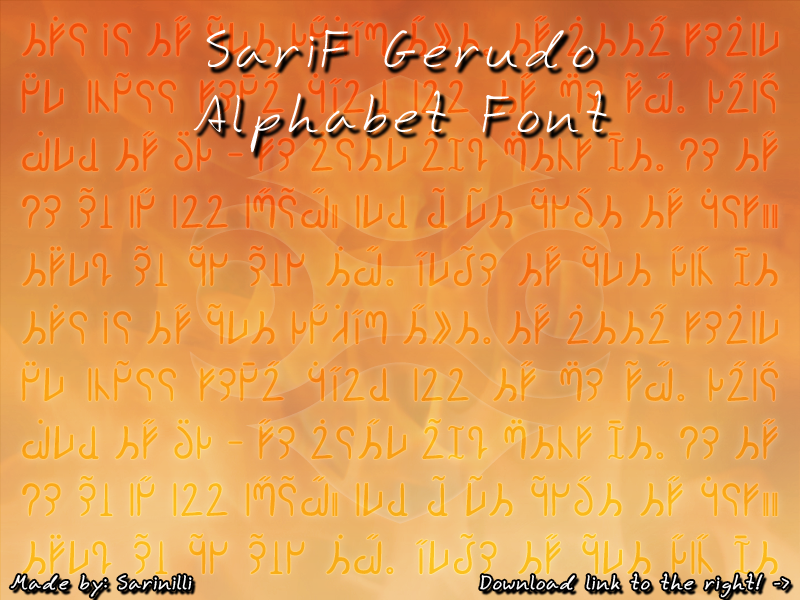 SariF Gerudo Alphabet Font