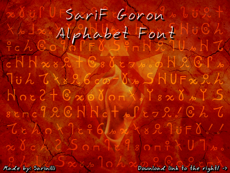 SariF Goron Alphabet Font by Sarinilli