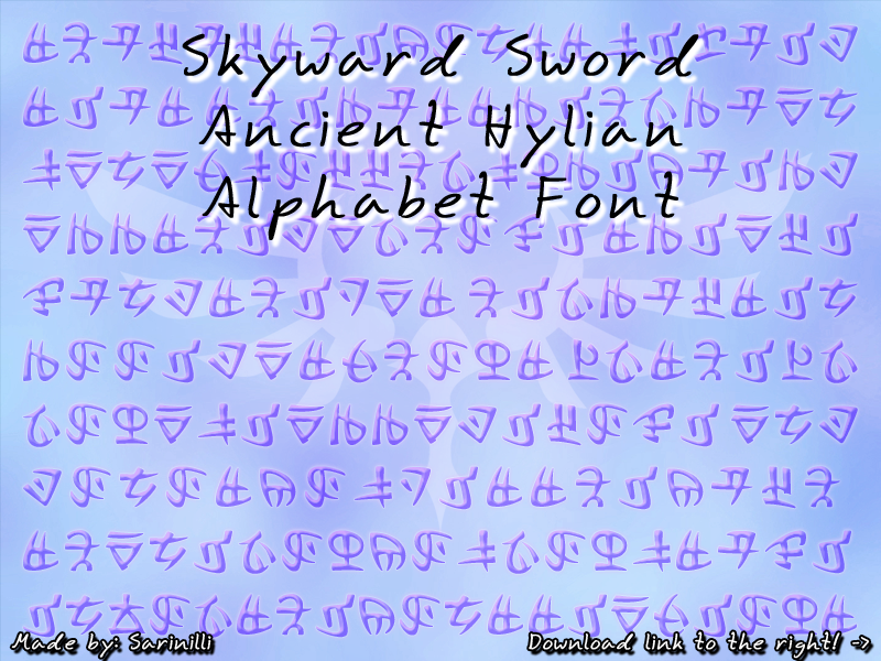 Skyward Sword Ancient Hylian - Font