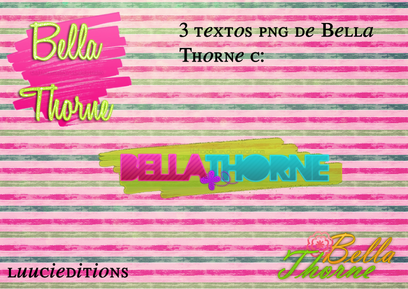 Pack de 3 textos png Bella Thorne