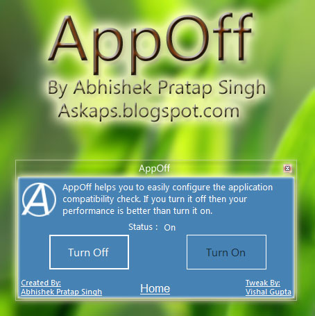 AppOff - Configure Application Compatibility Check