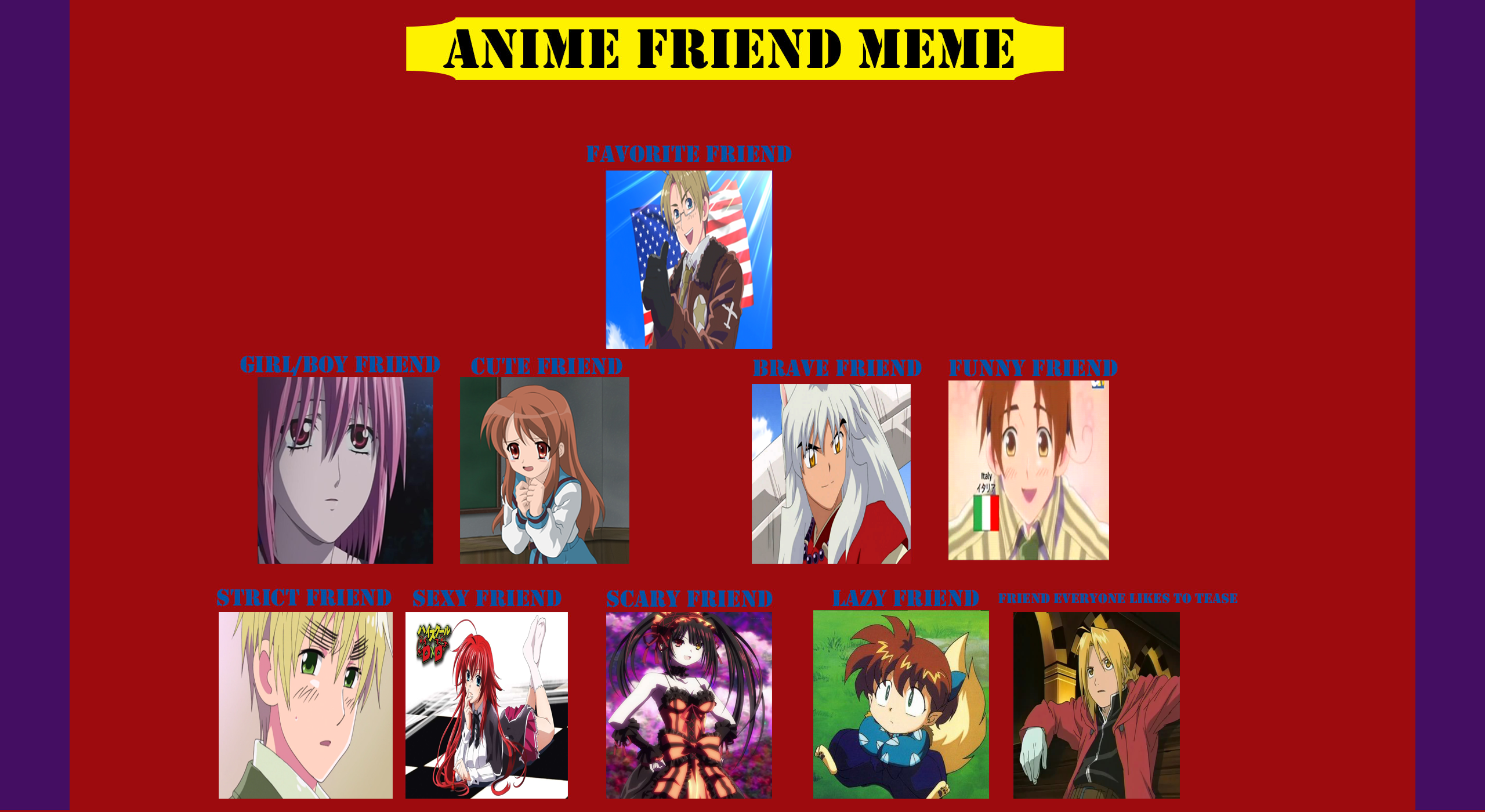 My anime friends by HeroOfTengoku7K on DeviantArt