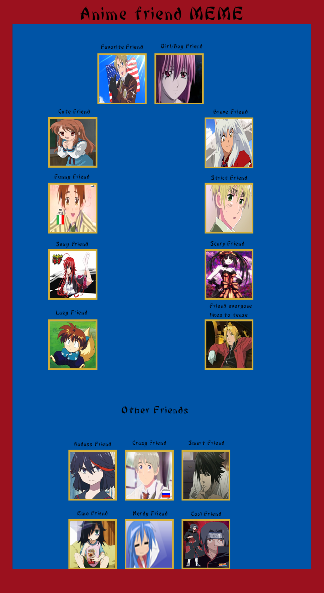 My anime Friends (extended) by HeroOfTengoku7K on DeviantArt