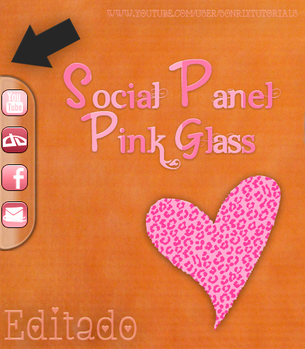 Skin Social Panel Pink Glass for Rainmeter