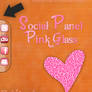 Skin Social Panel Pink Glass for Rainmeter