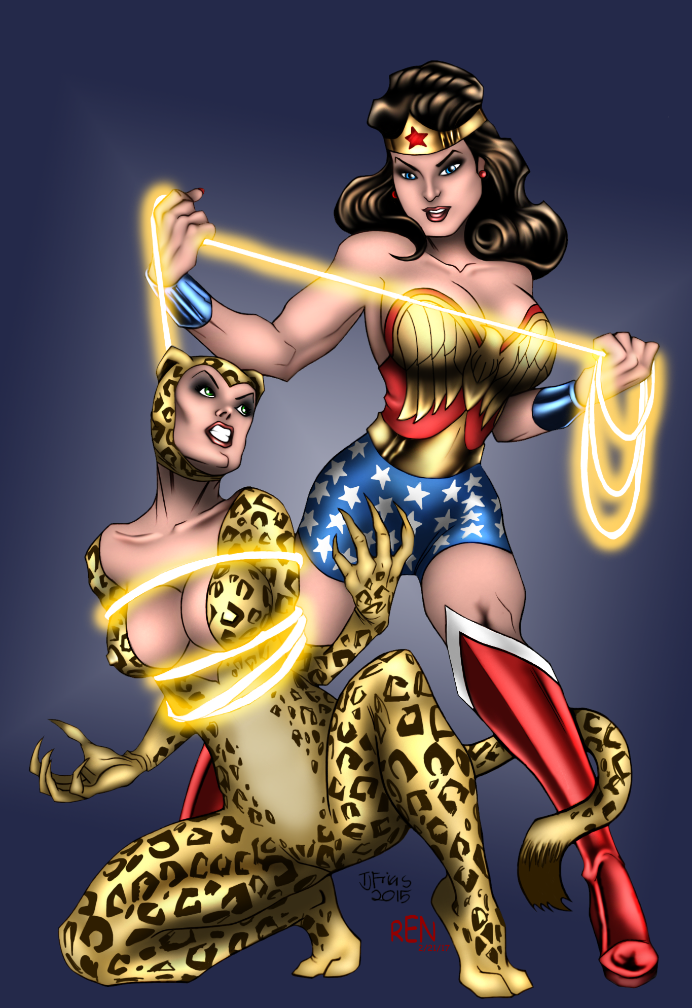 Golden Age Cheetah Vs. Wonder Woman (Brown Hair)