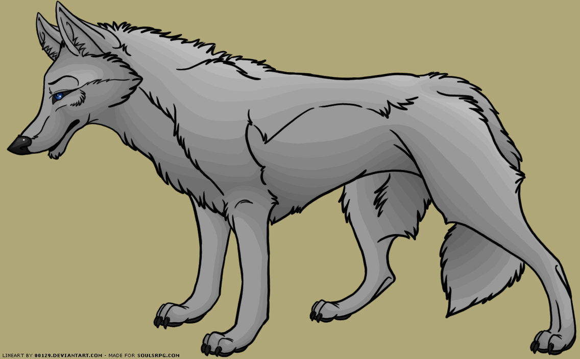 Hybrid Canine Wolf Coyote Free Lineart PSD by forumroleplay on DeviantArt