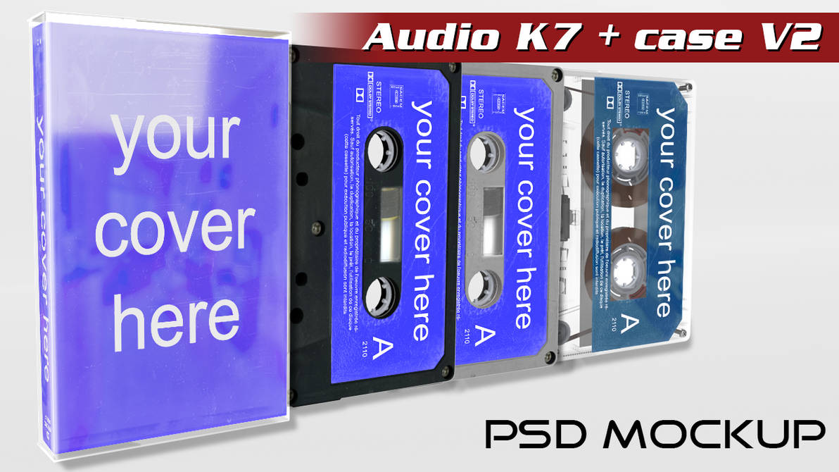 Download audio cassette + case mock-up.psd by staiff on DeviantArt