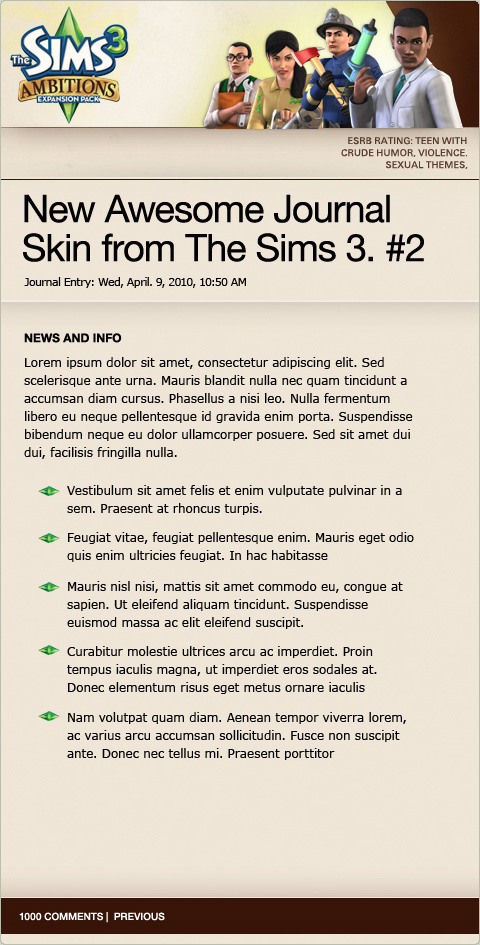 The Sims 3: Ambitions_Skin 2