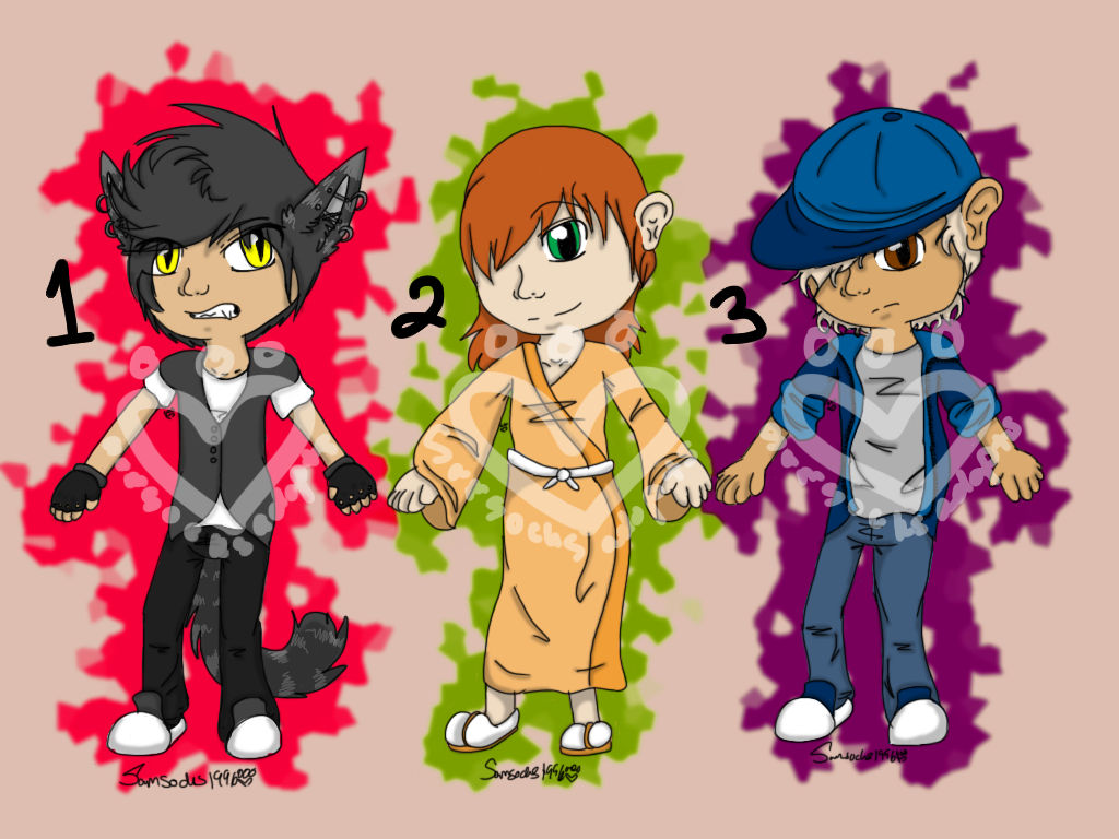 Human Adopts- 20 points each - 2/3 OPEN by SamsocksDraws on DeviantArt
