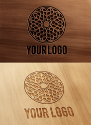 Carved and Pressed Wood Logo Mock-Up
