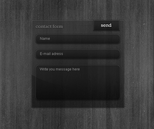 Black Glass Contact form