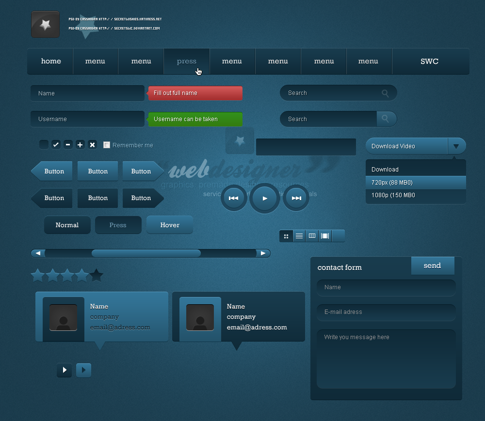 Download Dark Blue PSD Package by secretSWC on DeviantArt
