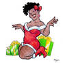 Christmas pin-up girl colour