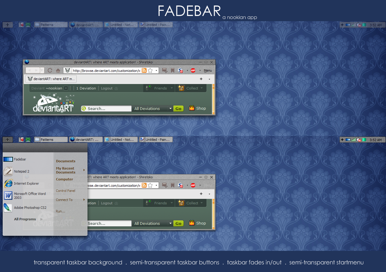 App: Fadebar