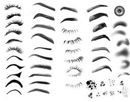 eyelashes,eyebrows,eyeshadow,iris hair brushes