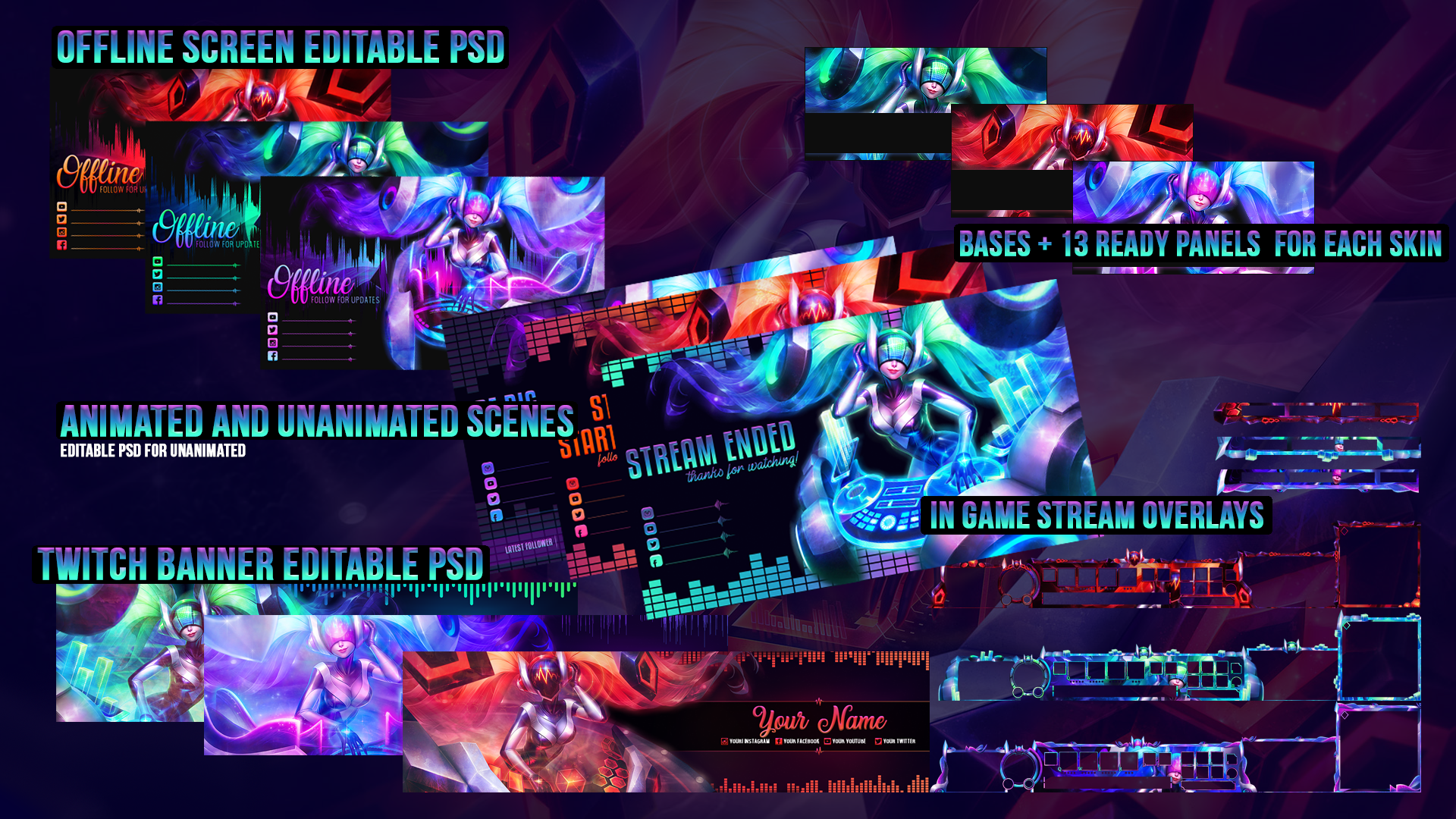 [PACK] DJ Sona - MEGA Stream Pack by Psychomilla on DeviantArt