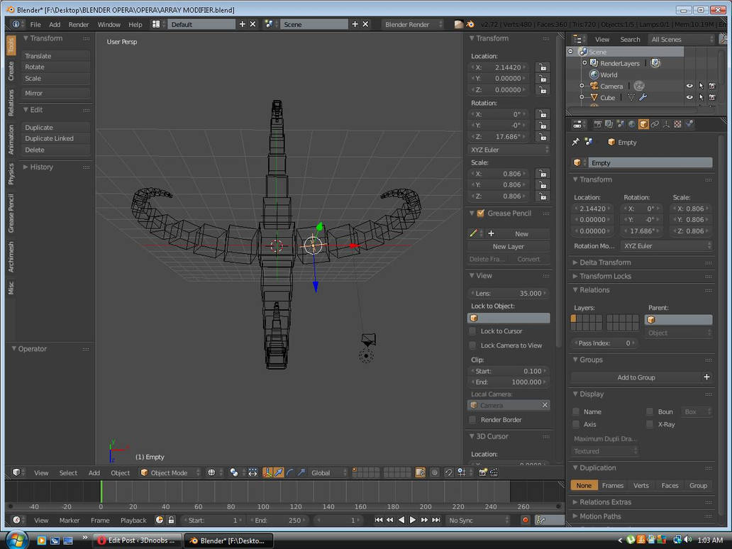Array modifier in Blender by vile72 on DeviantArt