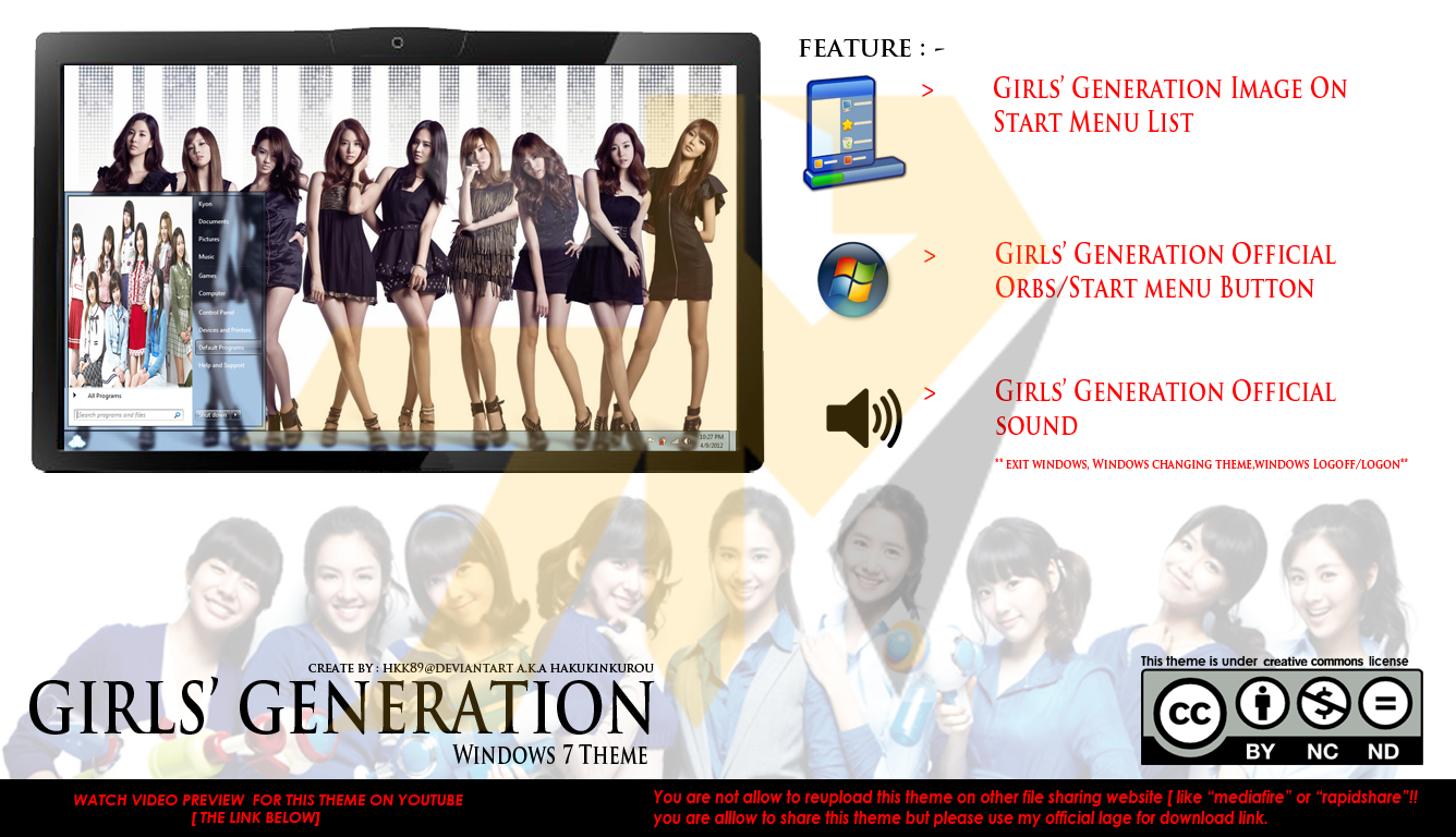 [ 2012 theme] Girls Generation Windows 7 Theme