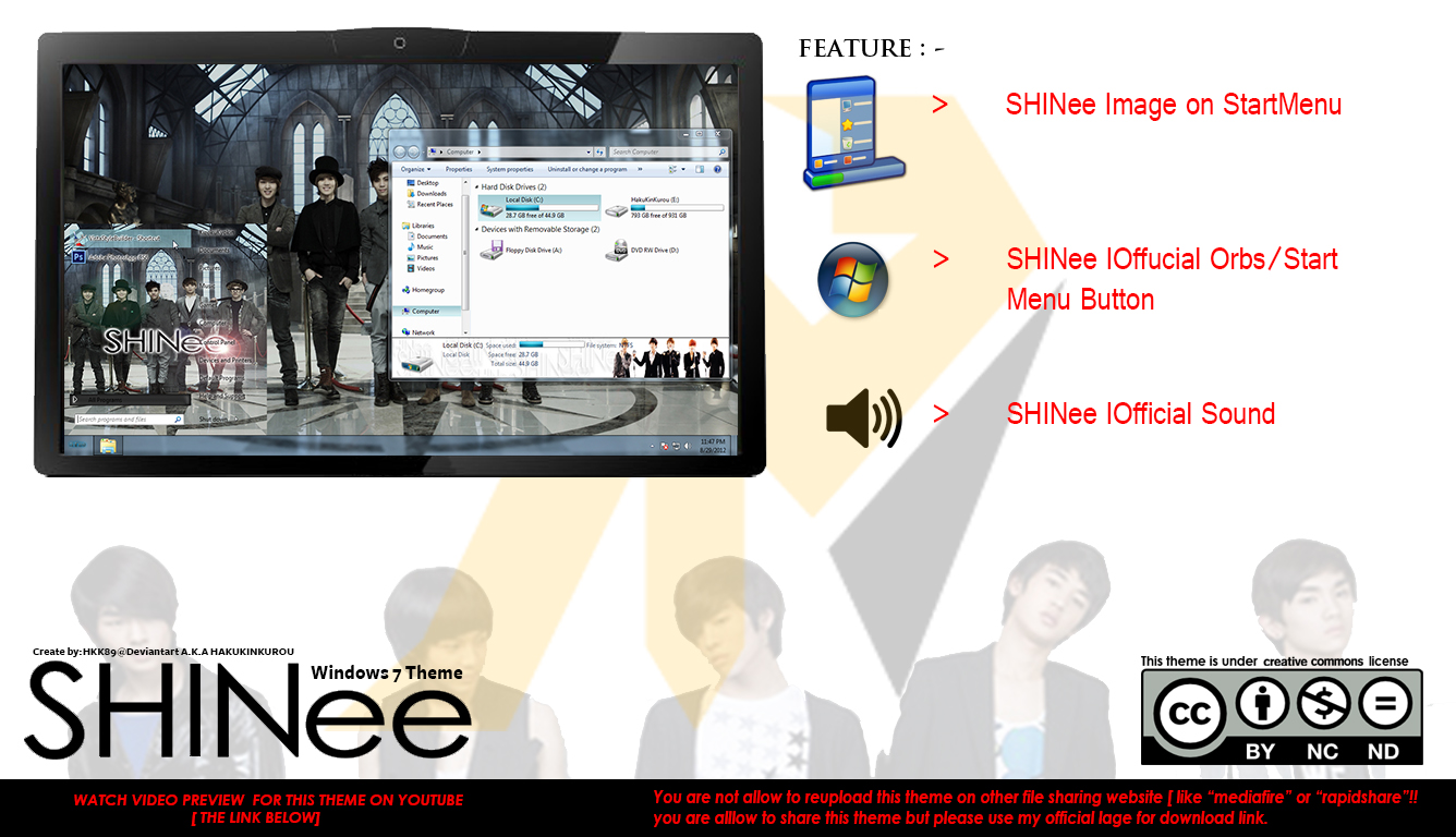 [ 2012 theme ] SHINee Windows 7 Theme