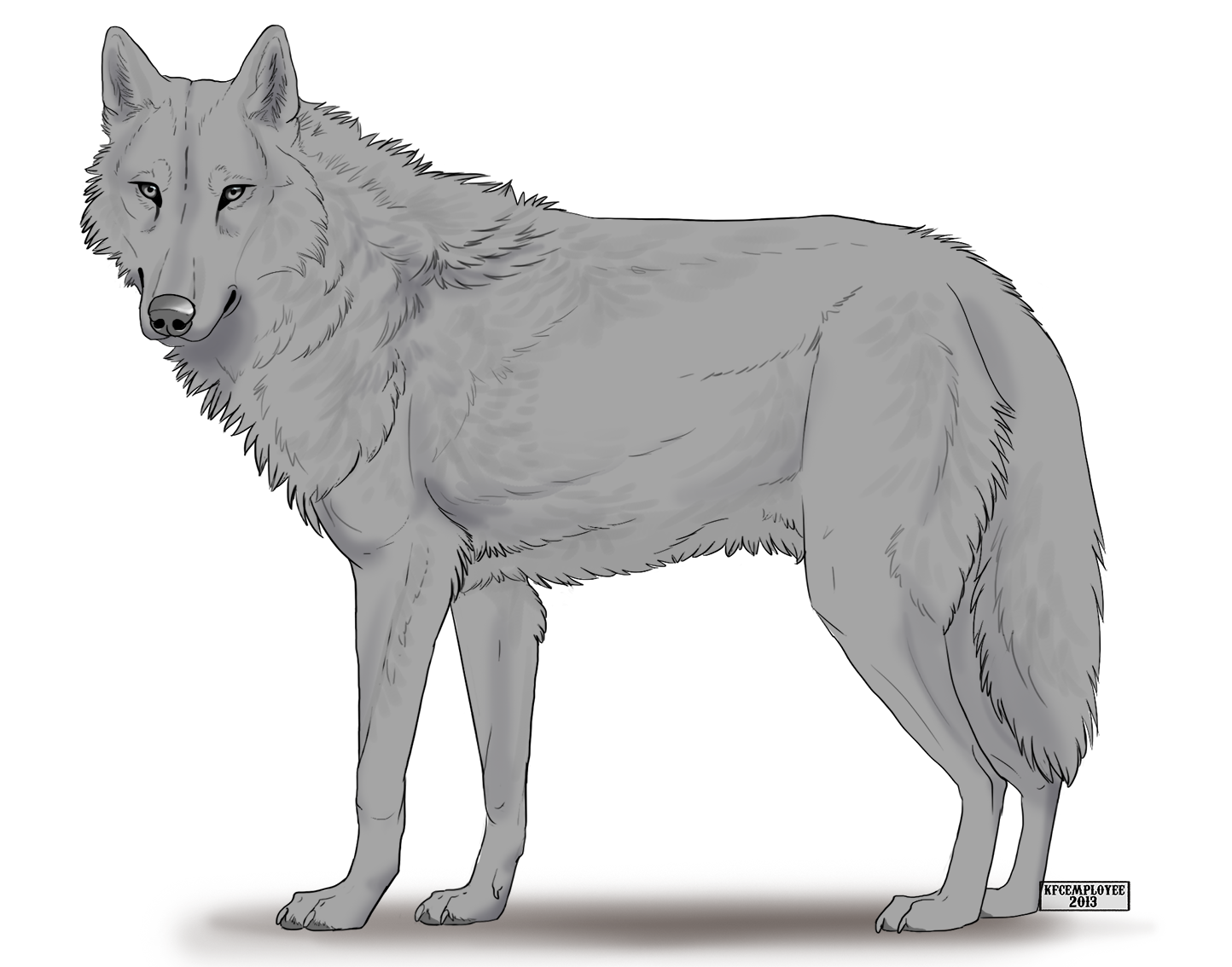 KFCEmployee's FREE Wolf Lineart with Fur/Shading by