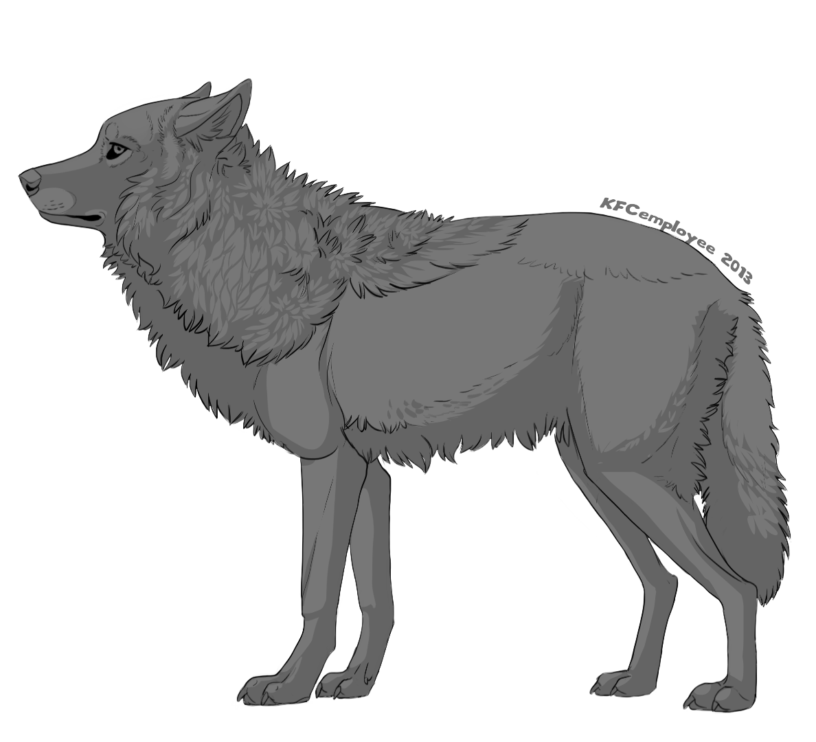 DALE.WOLF様 依頼絵 下描き FREE Shaded wolf lineart (PSD) by Chickenbusiness on DeviantArt
