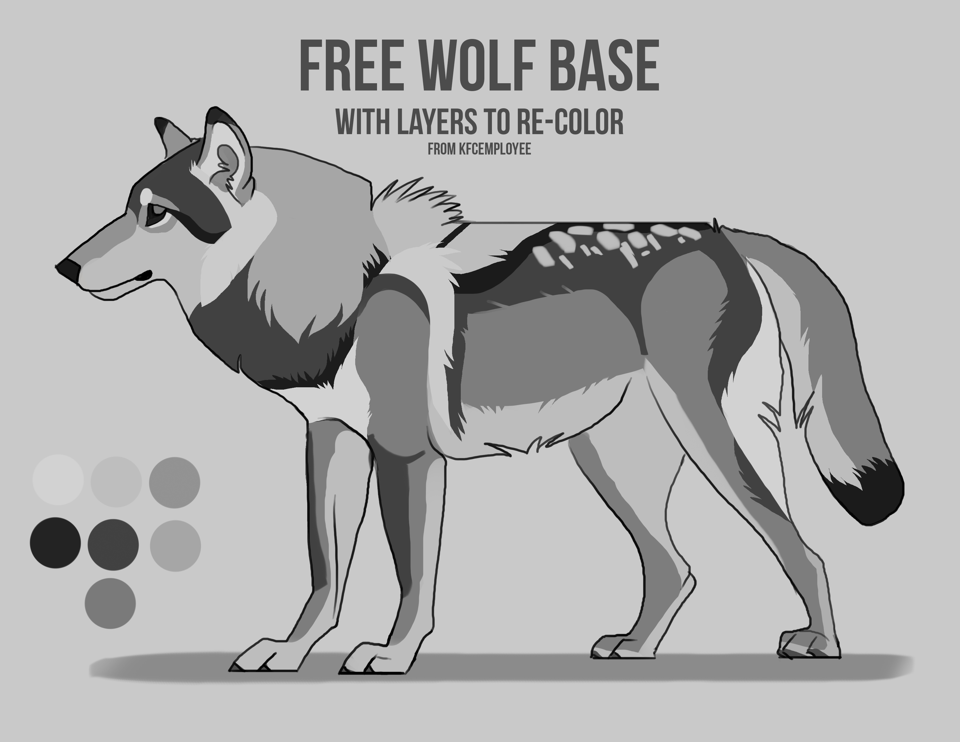 Free wolf base with layers by KFCemployee