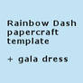 Rainbow Dash papercraft template + gala dress