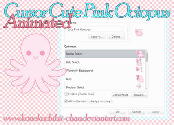 Cursor Cute Pink Octopus (animado) Con instalado