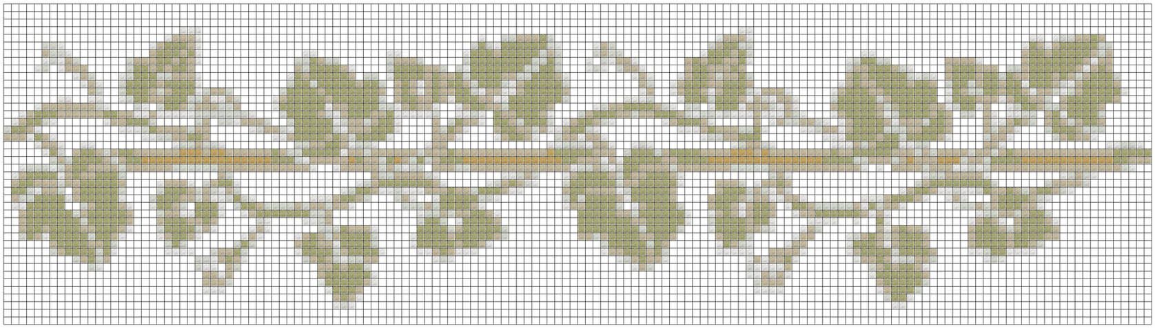 Ivy vine border cross stitch chart