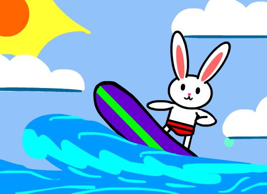 Surfing Bunny by erissed1 on DeviantArt