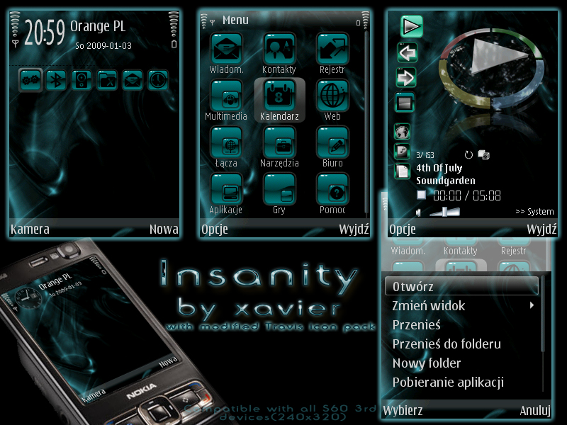 Insanity Symbian Theme By Xavier Themes On Deviantart kalendarz symbian