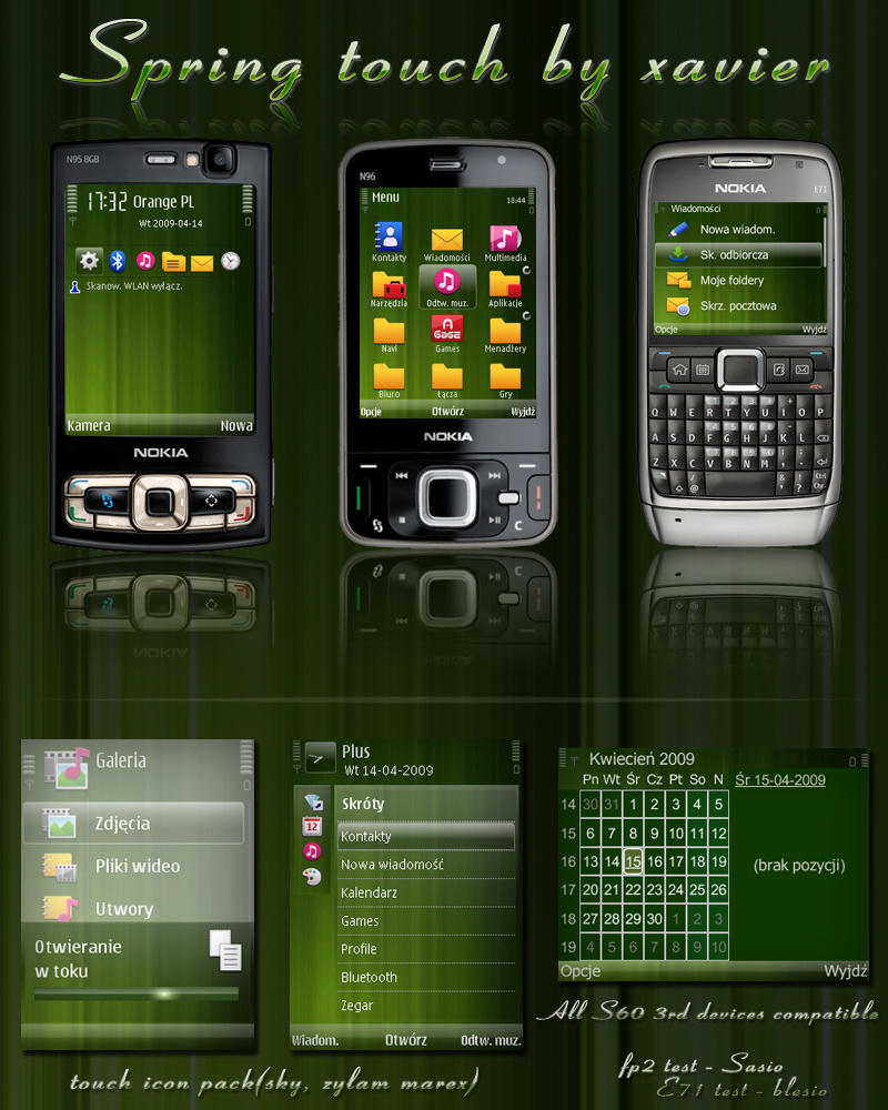 Spring Touch Symbian Theme By Xavier Themes On Deviantart kalendarz symbian