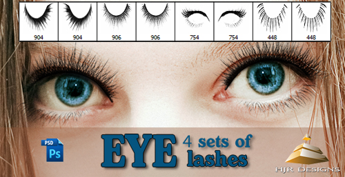 4 Sets of Eyelashes brush