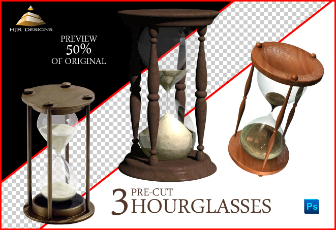 3 Old Hourglasses