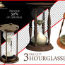 3 Old Hourglasses