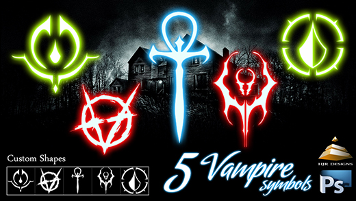 5 Vampire Symbols Custom Shapes By Hjr Designs On Deviantart