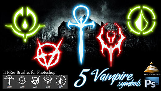 5 HI-Res Vampire Symbols (Brushes)