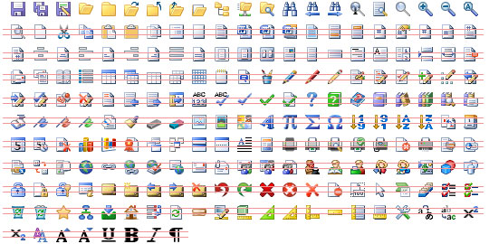 16x16 Office Toolbar Icons