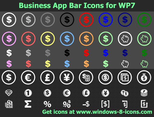 Business App Bar Icons for WP7