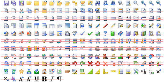 16x16 Office Toolbar Icons