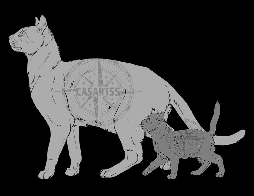 FREE Line Art - Mommy and kitten by CasArtss on DeviantArt